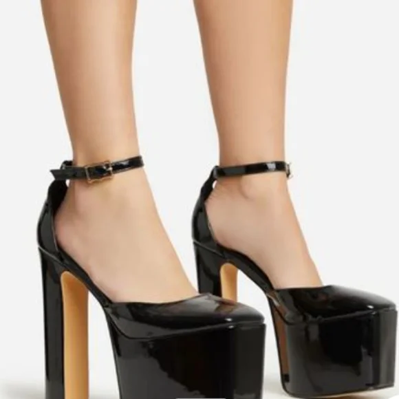 EGO BLACK BLOCK PATTERN LEATHER SHOES - Picture 2 of 3